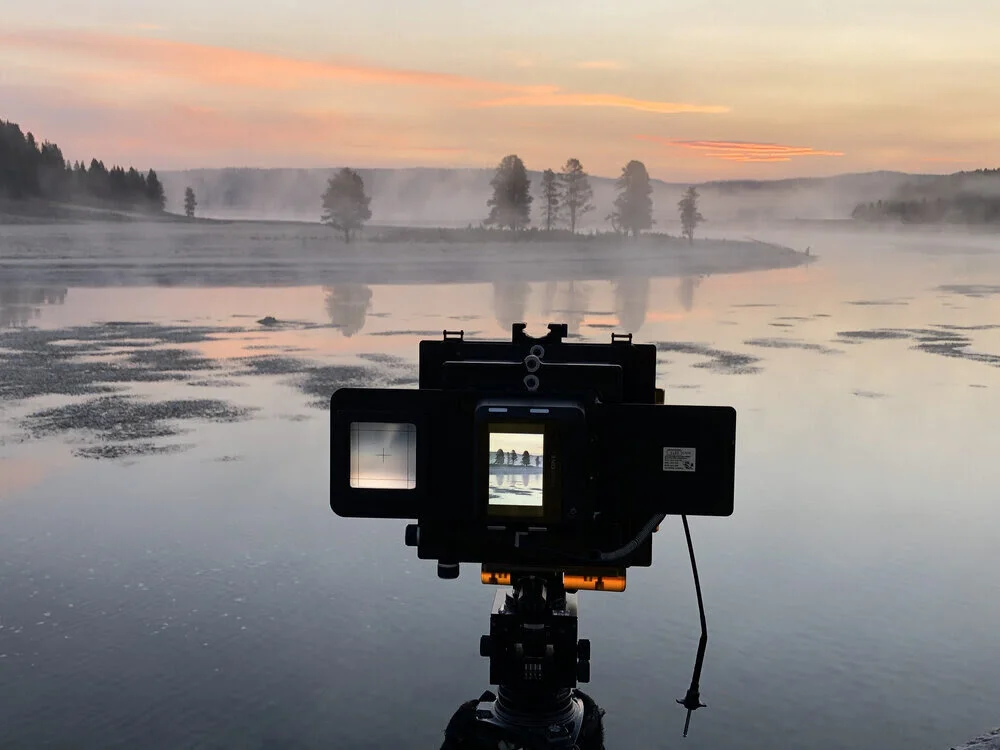 Beautiful foggy sunrise above the Yellowstone River.